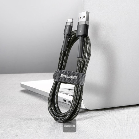 Baseus dátový kábel Cafule USB-C 2m 2A šedo-čierny