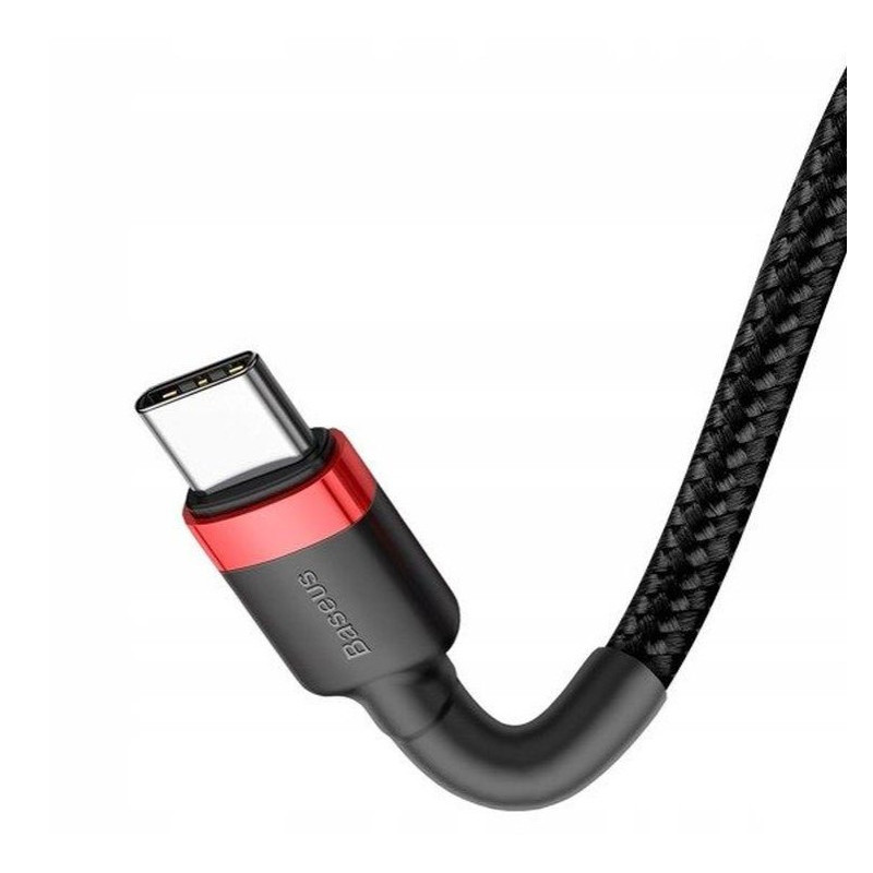Baseus dátový kábel Cafule USB-C PD2.0 1m 60W (20V 3A) čierno-červený