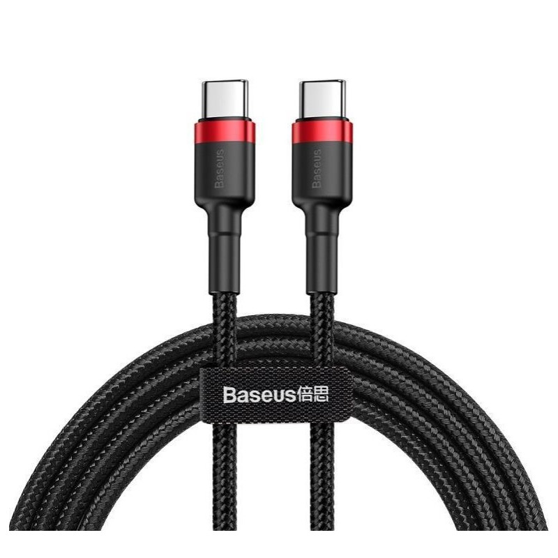 Baseus dátový kábel Cafule USB-C PD2.0 1m 60W (20V 3A) čierno-červený