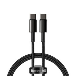 Baseus rýchlonabíjací dátový kábel Tungsten Gold 100W 1m USB-C na USB-C čierny