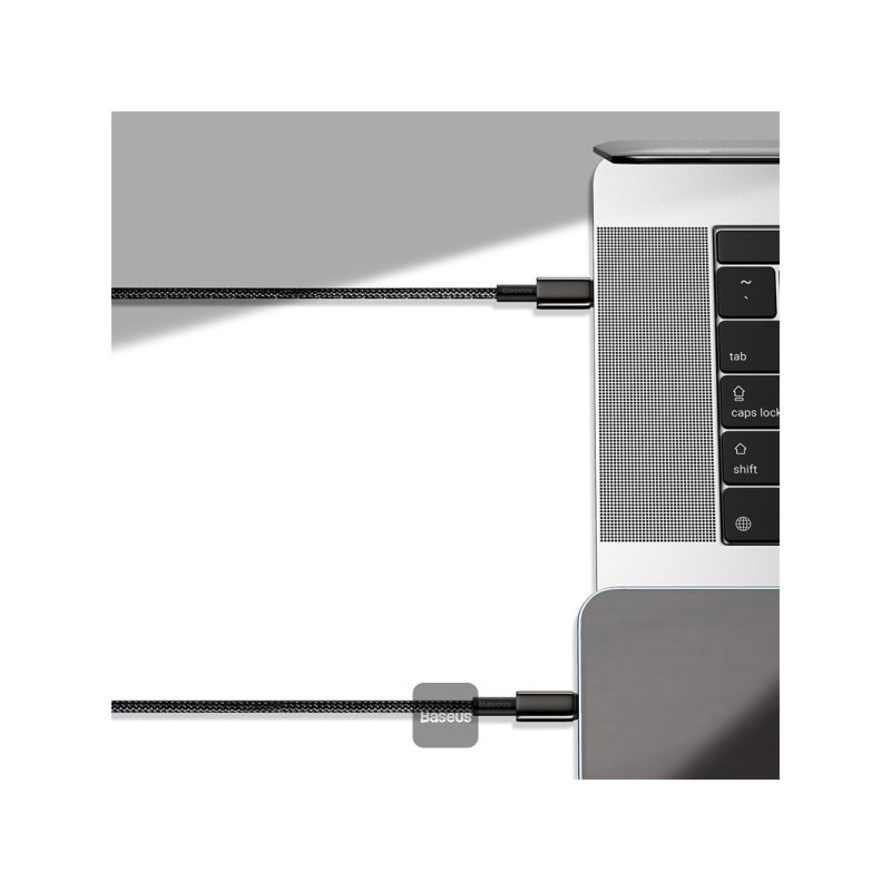 Baseus rýchlonabíjací dátový kábel Tungsten Gold 100W 1m USB-C na USB-C čierny