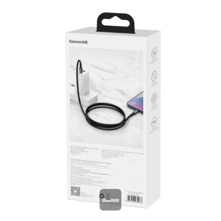 Baseus rýchlonabíjací dátový kábel Tungsten Gold 100W 1m USB-C na USB-C čierny