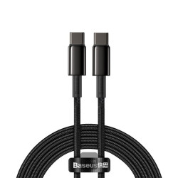 Baseus dátový kábel Tungsten Gold USB-C/USB-C 2m 100W čierny