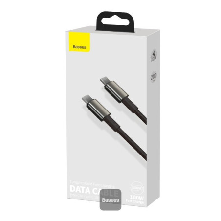 Baseus dátový kábel Tungsten Gold USB-C/USB-C 2m 100W čierny