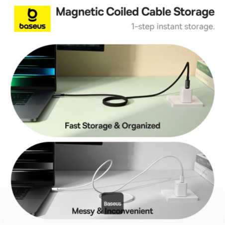 Baseus dátový magnetický kábel Tungsten Gold USB-C/USB-C 1m 100W čierny