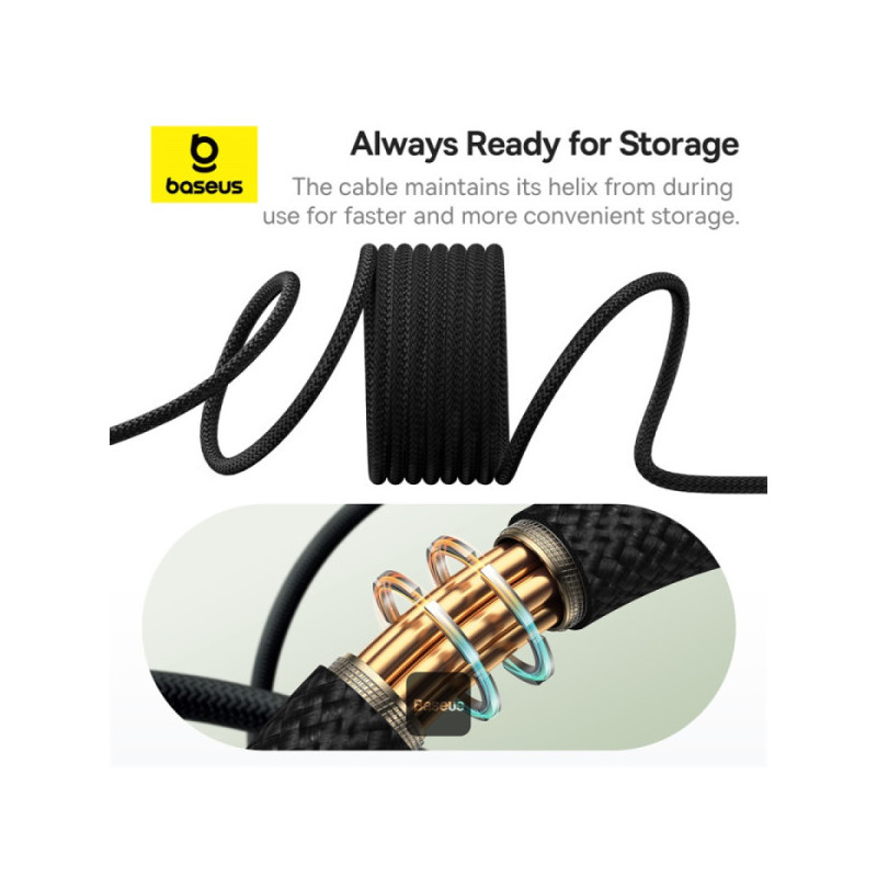 Baseus dátový magnetický kábel Tungsten Gold USB-C/USB-C 1m 100W čierny