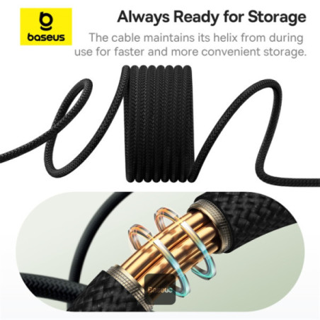 Baseus dátový magnetický kábel Tungsten Gold USB-C/USB-C 1m 100W čierny