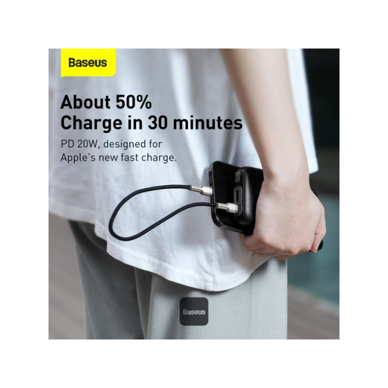 Baseus dátový kábel Cafule USB-C na Lightning 0,25 PD 20W čierny