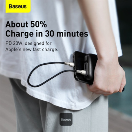 Baseus dátový kábel Cafule USB-C na Lightning 0,25 PD 20W čierny