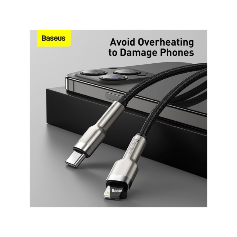 Baseus dátový kábel Cafule USB-C na Lightning 0,25 PD 20W čierny