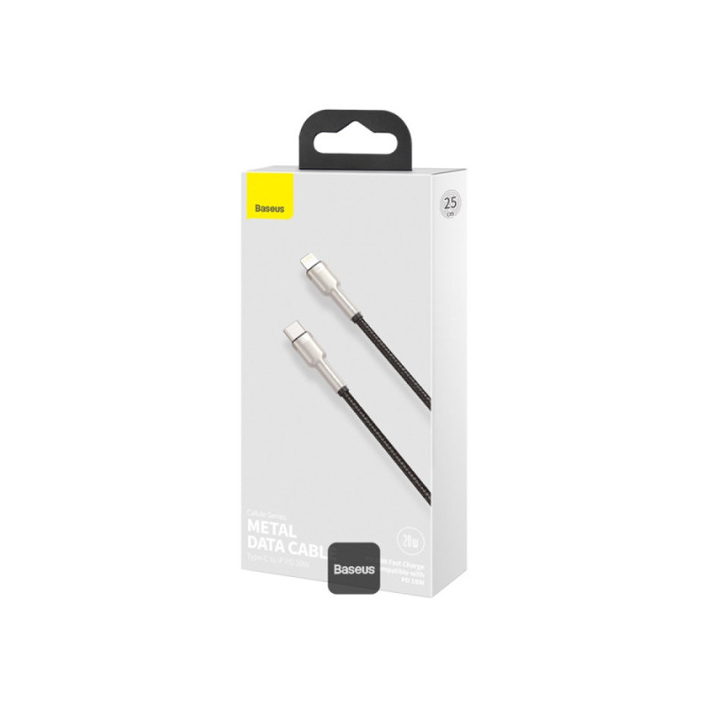 Baseus dátový kábel Cafule USB-C na Lightning 0,25 PD 20W čierny