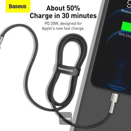 Baseus dátový kábel Cafule USB-C/Lightning 1m PD 20W čierny