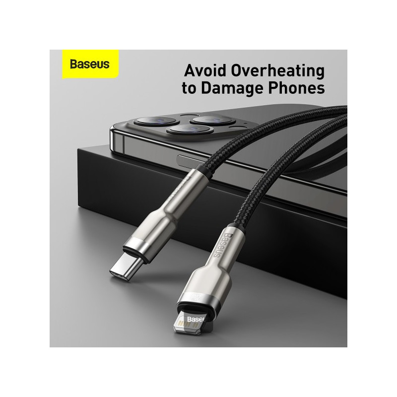 Baseus dátový kábel Cafule USB-C/Lightning 1m PD 20W čierny