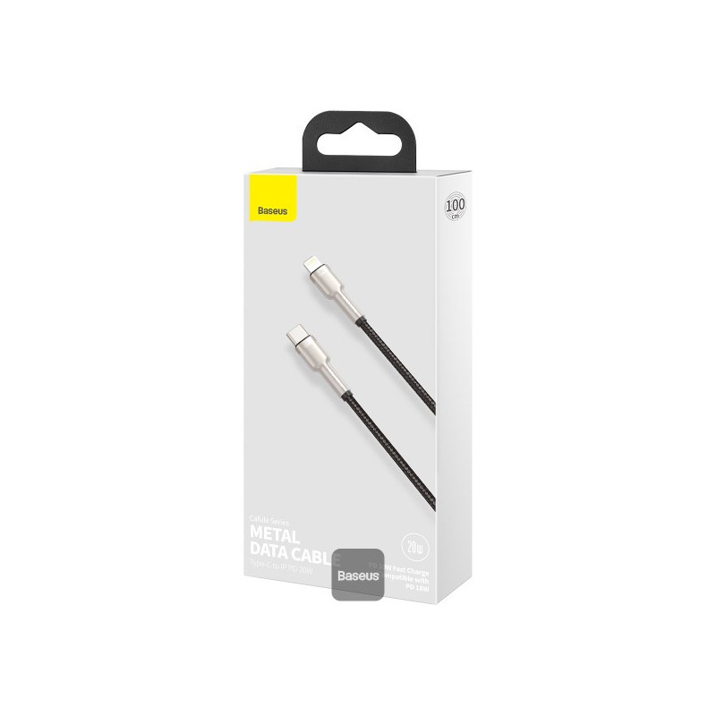 Baseus dátový kábel Cafule USB-C/Lightning 1m PD 20W čierny