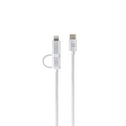 ER POWER Dual Cable USB-C C/L Mfi 100cm white