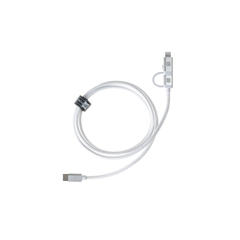 ER POWER Dual Cable USB-C C/L Mfi 200cm white