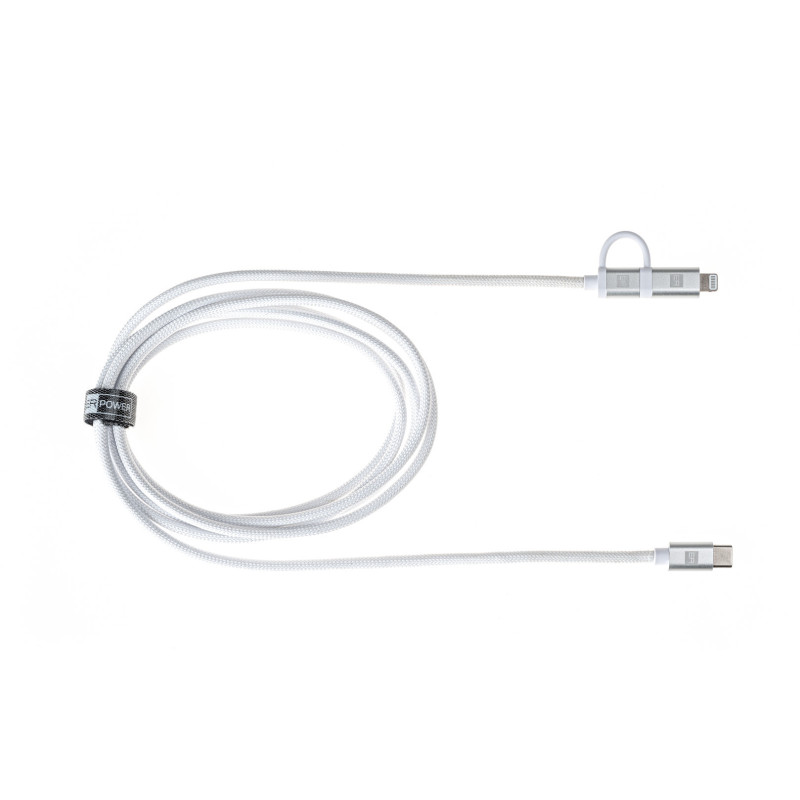 ER POWER Dual Cable USB-C C/L Mfi 200cm white