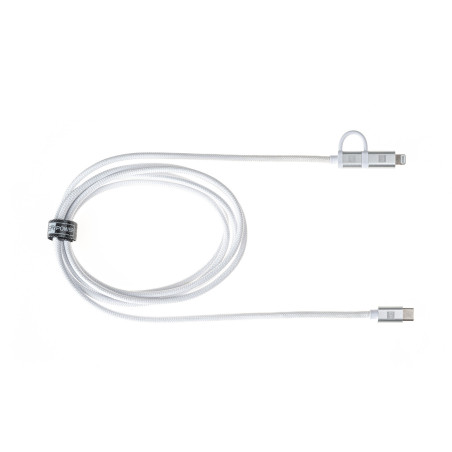 ER POWER Dual Cable USB-C C/L Mfi 200cm white