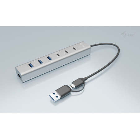 i-tec USB-C/USB-A Charging Metal HUB 7 Port (3x USB-C, 4x USB-A)