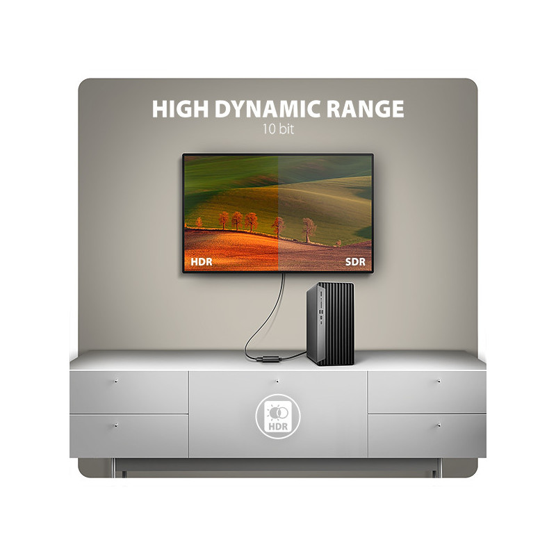 AXAGON RVD-HI20N, DisplayPort → HDMI 2.0b redukcia / adaptér, 4K/60Hz