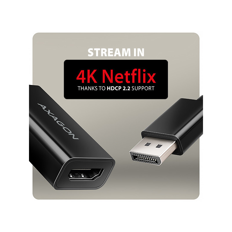 AXAGON RVD-HI20N, DisplayPort → HDMI 2.0b redukcia / adaptér, 4K/60Hz