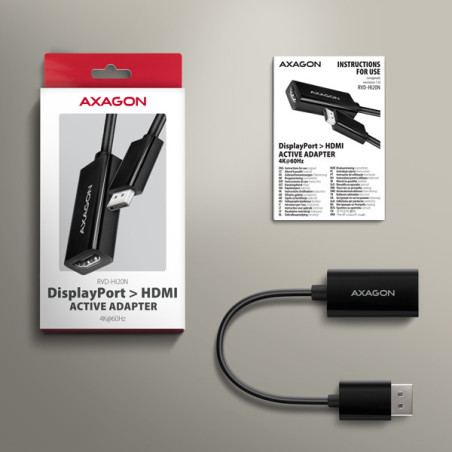 AXAGON RVD-HI20N, DisplayPort → HDMI 2.0b redukcia / adaptér, 4K/60Hz