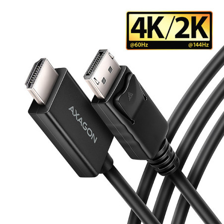 AXAGON RVD-HI20C2, DisplayPort → HDMI 2.0b redukcia / kábel 1.8m, 4K/60Hz