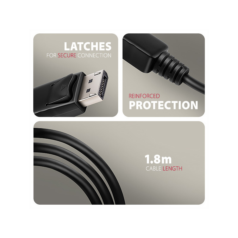 AXAGON RVD-HI20C2, DisplayPort → HDMI 2.0b redukcia / kábel 1.8m, 4K/60Hz