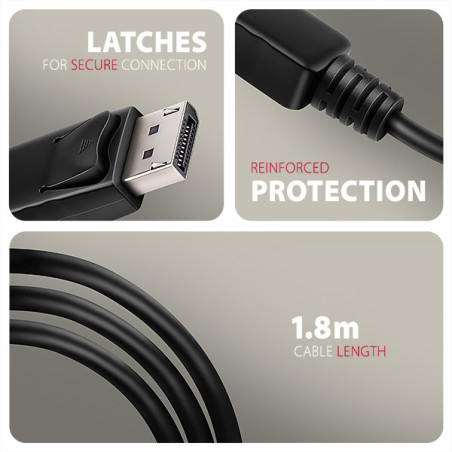 AXAGON RVD-HI20C2, DisplayPort → HDMI 2.0b redukcia / kábel 1.8m, 4K/60Hz