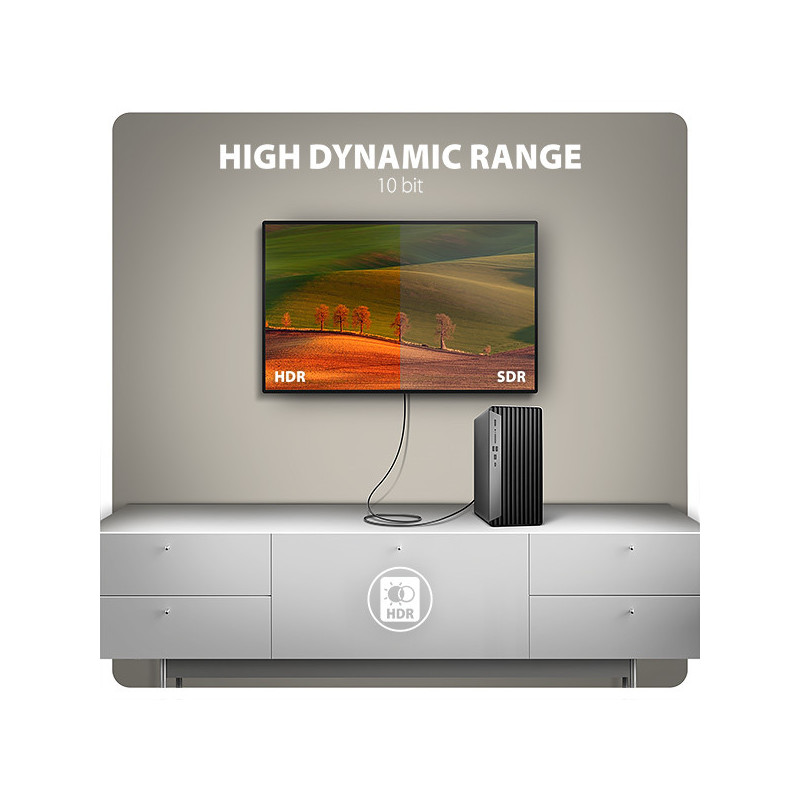 AXAGON RVD-HI20C2, DisplayPort → HDMI 2.0b redukcia / kábel 1.8m, 4K/60Hz