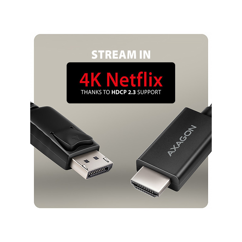 AXAGON RVD-HI20C2, DisplayPort → HDMI 2.0b redukcia / kábel 1.8m, 4K/60Hz