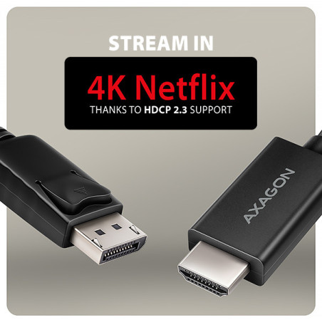 AXAGON RVD-HI20C2, DisplayPort → HDMI 2.0b redukcia / kábel 1.8m, 4K/60Hz