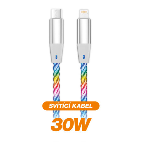 ALIGATOR Dátový kábel LIGHT 3A, 30W USB-C/Lightning 1,2m