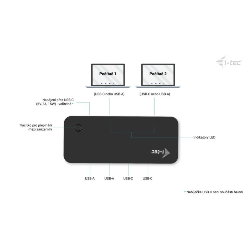 i-tec USB-A/USB-C Metal HUB 1x USB-C 3.1 + 3x USB 2.0
