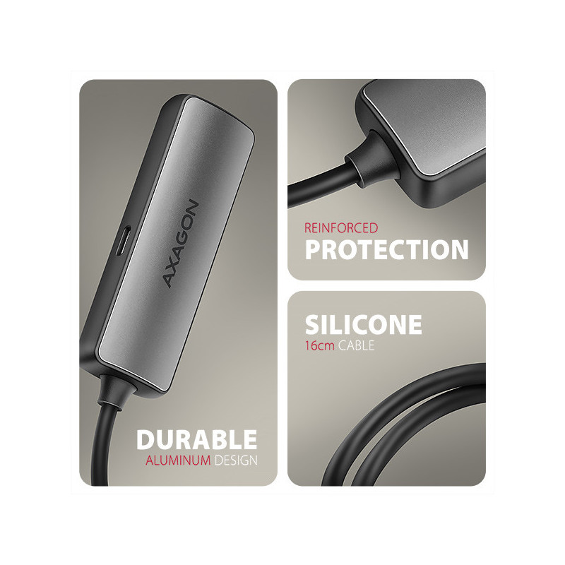 AXAGON RVC-HI8KPD, USB-C → HDMI 2.1 redukcia/adapter, 8K/60Hz, 4K/144Hz, HDR10+, PD100W