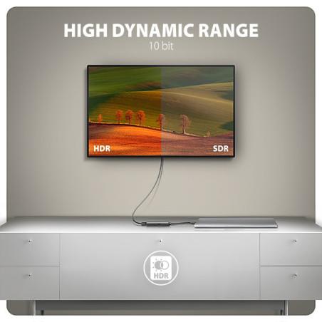 AXAGON RVC-HI8KPD, USB-C → HDMI 2.1 redukcia/adapter, 8K/60Hz, 4K/144Hz, HDR10+, PD100W