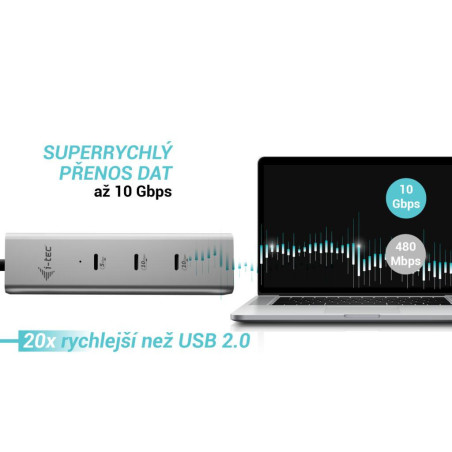 i-tec USB-C Charging Metal HUB 5port s USB-C video 8K, Power Delivery 85W