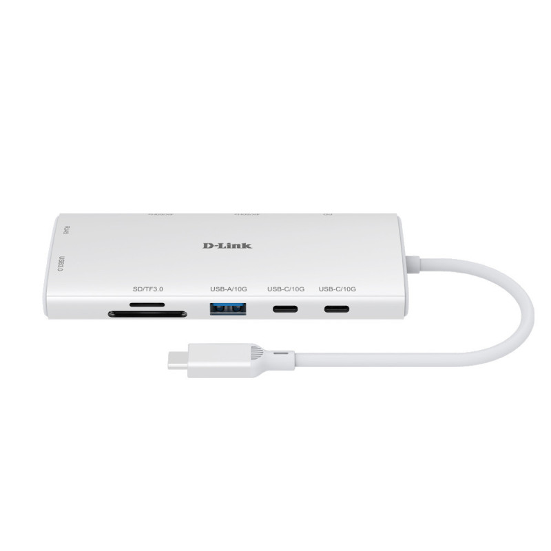 D-Link 10-in-1 USB-C Hub with HDMI x2 / USB-C x2, USB A x2 / Ethernet/Card Reader/Power Delivery