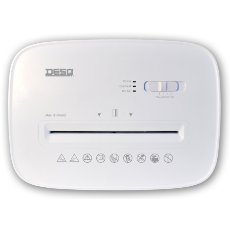 Skartovačka DESQ, 2 x 12 mm, 20l, krížový rez, biela