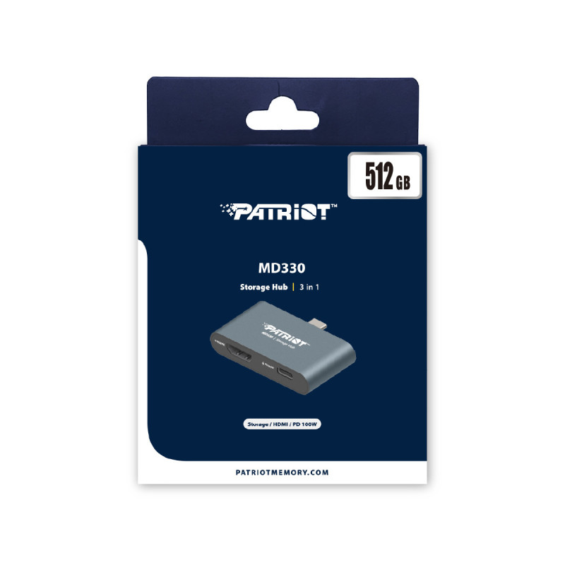 512GB Patriot HUB + úložisko MD300 USB-C+ HDMI