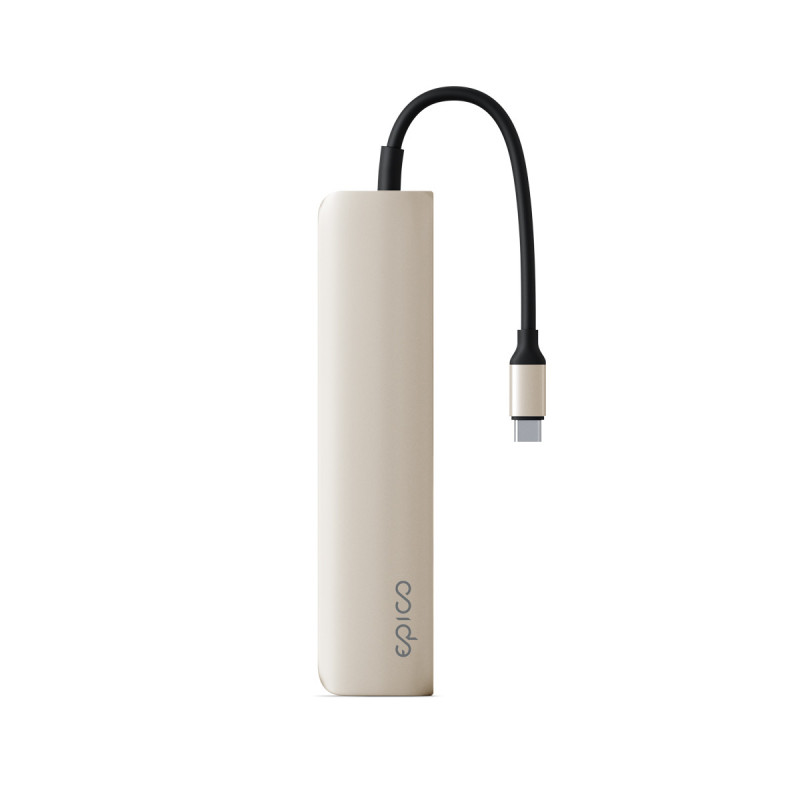 Epico 6v1 hliníkový USB-C 8K hub - biela