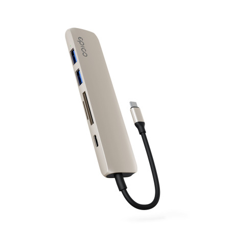 Epico 6v1 hliníkový USB-C 8K hub - biela