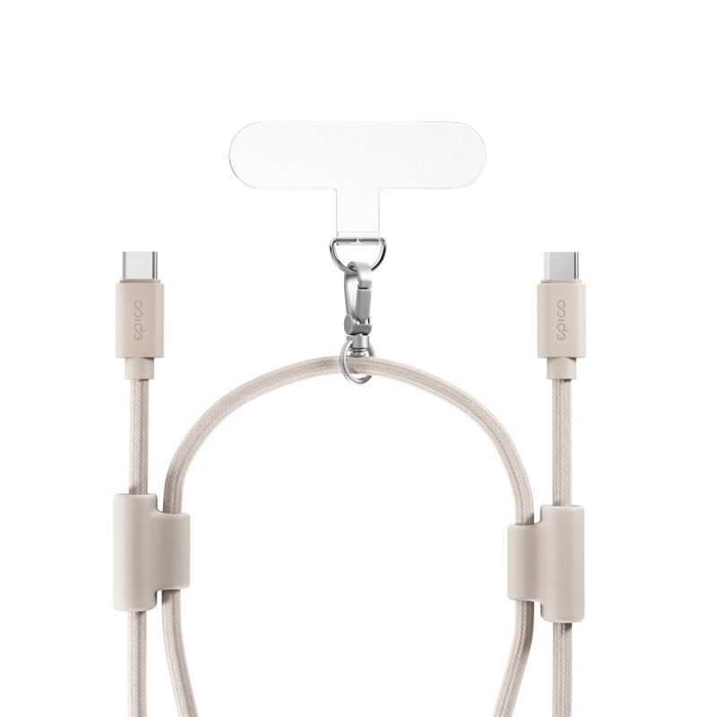 Epico šnúrka na telefón s USB-C káblom - béžová
