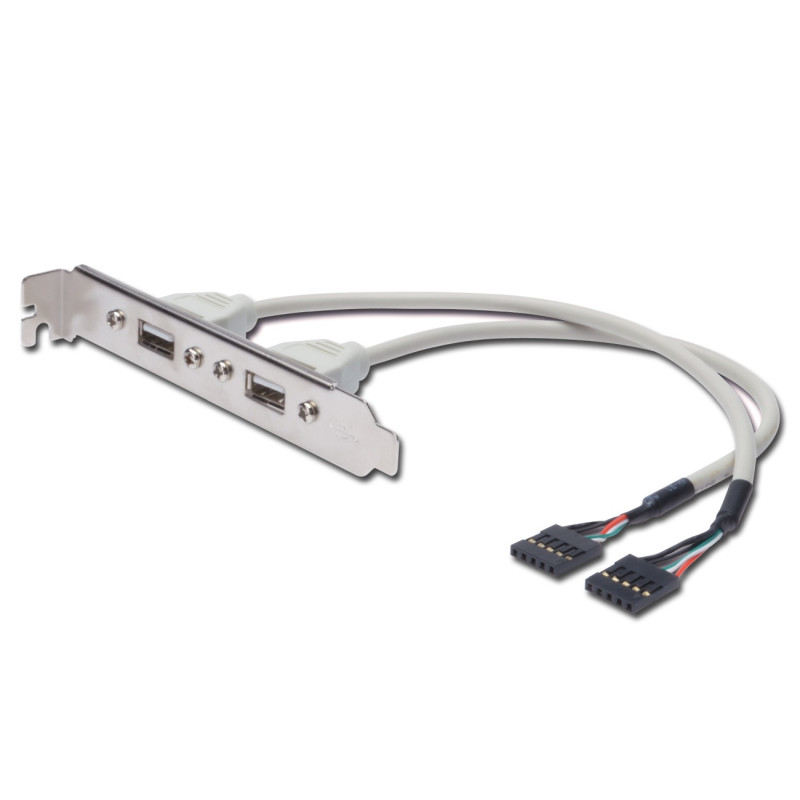 PremiumCord USB vývod z MB na záslepku, 2x USB-A