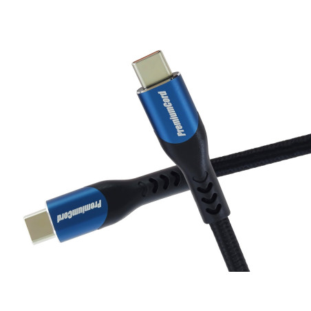 PremiumCord USB-C kábel, 2m/5A/100W/20Gbits