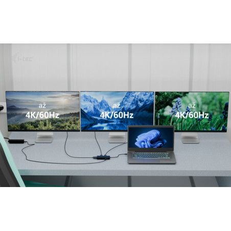 i-tec USB-C Triple 4K HDMI Video adaptér, Power Delivery 100W