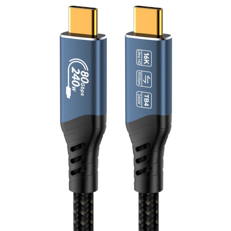 USB4™ Ver2.0 80Gbps 16K @ 60Hz 240W Thunderbolt, 1.2m