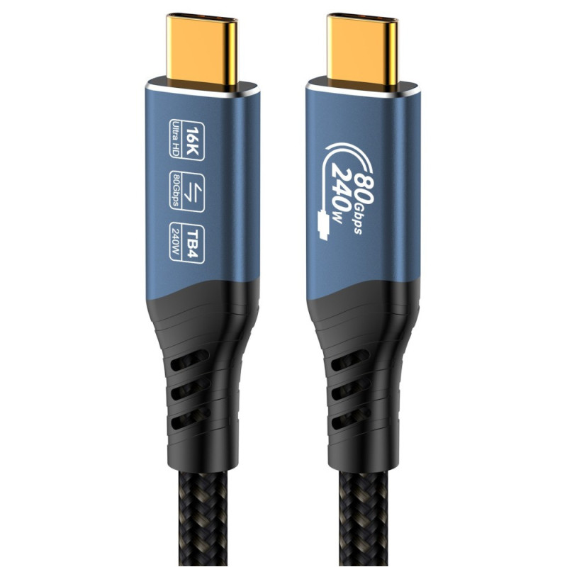 PremiumCord USB4™ Version2.0 80Gbps 16K@60Hz 240W Thunderbolt 3 a 4 kábel 1m