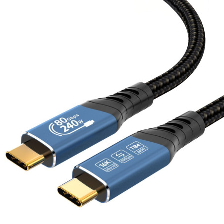 PremiumCord USB4™ Version2.0 80Gbps 16K@60Hz 240W Thunderbolt 3 a 4 kábel 1m