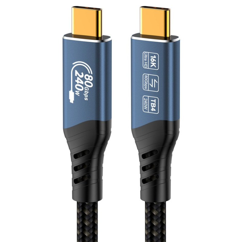 PremiumCord USB4™ Version2.0 80Gbps 16K@60Hz 240W Thunderbolt 3 a 4 kábel 1m